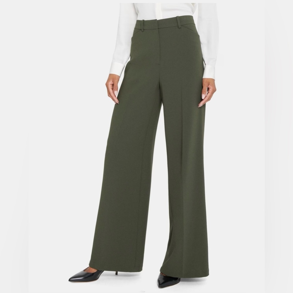 THEORY Wide-Leg Pant in Crepe NWT Size 2 COLOR
DARK ROSEMARY